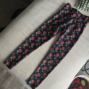 Floral Black Leggings